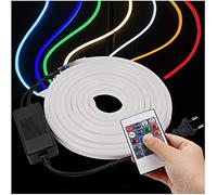 XUNATA 10 metros Tira de neón LED RGB flexible, 220V SMD 2835 120leds / m Cuerda, tubo de luz de tira LED regulable con 20 teclas de control remoto