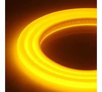 XUNATA 12m LED Neon Flexible 220V, Alto brillo 288 LED/m Tira de LED COB con Cable de Alimentación, Cada Corte de 50 cm, IP65 Impermeable, Luz de Cuerda- Amarillo