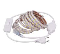 XUNATA 12m Tira de LED con Interruptor Rojo, 220V 5050 LED SMD 60 Unidades/m Luz Cuerda Dimmable, IP67 Impermeable Decoración Interior