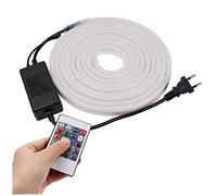 XUNATA 15 metros Tira de neón LED RGB flexible, 220V SMD 2835 120leds / m Cuerda, tubo de luz de tira LED regulable con 20 teclas de control remoto