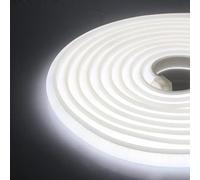 XUNATA 15m LED Neon Flexible 220V, Alto brillo 288 LED/m Tira de LED COB con Cable de Alimentación, Cada Corte de 50 cm, IP65 Impermeable, Luz de Cuerda - Blanco Frio