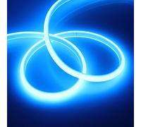 XUNATA 1m LED Neon Flexible 220V, Alto brillo 288 LED/m Tira de LED COB con Interruptor, Cada Corte de 50 cm, IP65 Impermeable, Luz de Cuerda- Azul Hielo