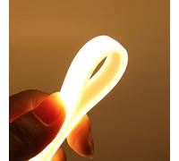 XUNATA 1m LED Neon Flexible con Cable de Alimentación, 220V Tira de LED COB, Alto brillo 288 LED/m, IP65 Impermeable, Cada Corte de 50 cm, Luz de Cuerda- Blanco Cálido