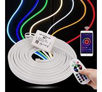 XUNATA 1m Luz de Neón WiFi RGB con Control Remoto, 220 V Impermeable y Tira de LED Flexible, Sincronización de Música, Control de Aplicaciones