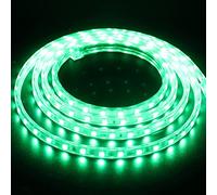 XUNATA 1m Tiras LED Verde, 220V SMD 5050 60LEDs/m, IP67 Impermeable, Escalera de Techo Tira de LED Cocina Cable Luces Flexible LED Strip Light Decoración