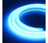 XUNATA 21m LED Neon Flexible 220V, Alto brillo 288 LED/m Tira de LED COB con Cable de Alimentación, Cada Corte de 50 cm, IP65 Impermeable, Luz de Cuerda- Azul Hielo