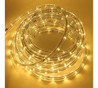XUNATA 220V Flexible Luz de Cuerda Amarillo, Impermeable Tria de LED Strip Light para Intemperie o Interior Escalera de Techo Decoración Luces Colores - 10m