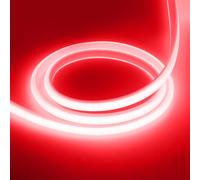 XUNATA 2m LED Neon Flexible 220V, Alto brillo Tira de LED COB con Interruptor, Cada Corte de 50 cm, IP65 Impermeable, Luz de Cuerda- Rojo