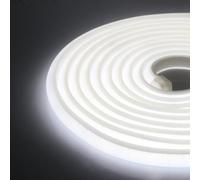 XUNATA 30m LED Neon Flexible 220V, Tira de LED COB con Cable de Alimentación, Alto brillo 288 LEDs/m, Cada Corte de 50 cm, IP65 Impermeable Luz de Cuerda - Blanco Frio
