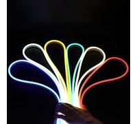 XUNATA 3m Flexible LED Neon Lights Amarillo, Impermeable 220V 2835 SMD Tiras de LED, Líneas de Cables Luminoso Exterior para Decoracion Anuncio Comercial