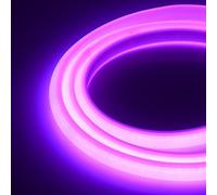 XUNATA 4m LED Neon Flexible 220V, Alto brillo 288 LED/m Tira de LED COB con Cable de Alimentación, Cada Corte de 50 cm, IP65 Impermeable, Luz de Cuerda- Morado