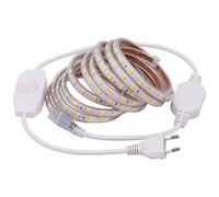 XUNATA 8m Tira de LED Regulable Blanco calido, 220V 5050 LED SMD 60 Unidades/m Luz Cuerda Dimmable, IP67 Impermeable para Decoración Interior