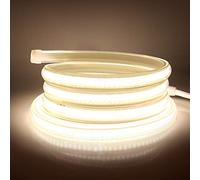 XUNATA Tira de LED COB 220V, Alto Brillo 360 LED/m, IP65 Impermeable, Cada Corte de 50cm, Luz de Cuerda Flexible con Alimentación (13m, Blanco Natural, 4000K)