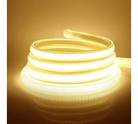 XUNATA Tira de LED COB 220V, Alto Brillo 360 LED/m, IP65 Impermeable, Cada Corte de 50cm, Luz de Cuerda Flexible con Alimentación (16m, Blanco Cálido, 3000K)