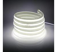 XUNATA Tira de LED COB 220V, Alto Brillo 360 LED/m, IP65 Impermeable, Cada Corte de 50cm, Luz de Cuerda Flexible con Alimentación (9m, Blanco Frio, 6000K)