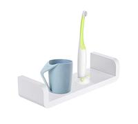 XunHe Estante de Baño De Plástico, Estante de Almacenamiento Autoadhesivo sin Taladrar Montado En La Pared, Succión Rústico En Forma de U Estantes Flotantes Baño Organizador Ducha Caddie (Medio)