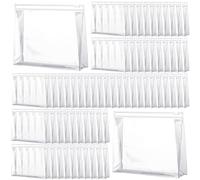 Xuniea 100 Mini Bolsas de Maquillaje Transparentes de PVC, pequeñas Bolsas organizadoras de artículos de tocador de Viaje, Impermeables, de plástico Transparente, con Cremallera, para Mujeres y