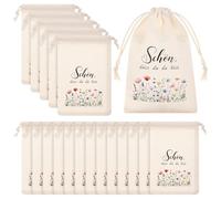 Xuniea 20 Piezas Bolsas de Tela con Cordón Recuerdos de Boda Pequeña Bolsa de Algodón para Rellenar para Semillas de Flores Regalos de Fiesta Bautizos Confirmaciones Cumpleaños