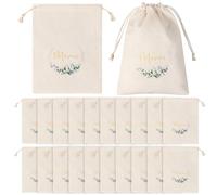 Xuniea 20 Piezas Cajas de Regalo para Bautizo con Agradecimiento Bolsas de Regalo para Boda Bolsas de Regalo para Invitados Contenedores para Cumpleaños Confirmación Navidad(Eucalipto, 15 x 20 cm)
