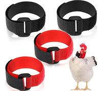 Xuniea 4 Collares para Gallo Anti-Gancho Anti-Canto Cinturón de Nailon para Cuello Collar Ajustable para Gallo Evita Que Pollos Griten y Molesten a Vecinos para Pollos Domésticos(Negro y Rojo)