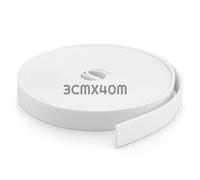 Xuniea Autoadhesivo para Masilla Niveladora Cinta Aislante para Juntas de Dilatación de Bordes Banda Aislante para Bordes Solado Autoadhesiva Cinta Tabiques Suelo Radiante(3 cm x 40 m,Blanco)