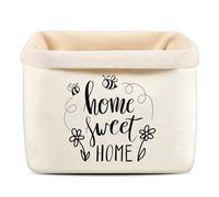 Xuniea Cesta de Pan con Home Sweet Home Regalo por Mudanza Bolsa de Pan Idea de Regalo de Inauguración Bolsa de Marroco de Tela (Blanco)