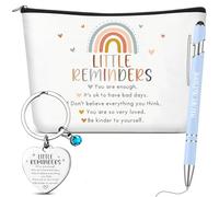 Xuniea Juego de 3 piezas de regalos inspiradores, bolsa de maquillaje y llavero con texto en inglés «You are Awesome Inspirational Pen for Women Coworker Friends», afirmación positiva, salud mental