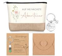 Xuniea Kits de Regalo para Compañeros Neceser Inspirador Llavero Pass auf Dich auf Llavero de la Suerte Tarjeta de Felicitación sobre Regalo de Despedida Cambio de Trabajo Navidad