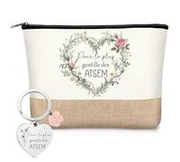 Xuniea Regalo de Agradecimiento al Maestro Incluye Llavero Bolsa de Maquillaje de Lona Regalo de Gracias para Profesores Regalo de Graduación Navidad Pascua(Atsem)
