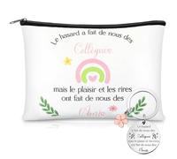 Xuniea Regalo de Despedida para Colegas 1 Bolsa de Maquillaje para Colegas y 1 Llavero Regalo Salida Colega Trabajo Mujer Regalo de Jubilación para Amigo Regalos de Agradecimiento