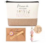 Xuniea Regalo para Asistentes de Jardín de Infantes/Niñera, Regalo de Fin de Curso/Fin de Contrato, Llavero de Neceser, Agradecimiento, Graduación, Navidad(NOUNOU)