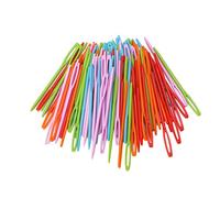 Xuniu 100 Piezas Coloridas Agujas de Coser de plástico para niños tapicería Lana Tejido educación 7x0.2 cm