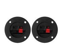 Xuniu Terminal de 2 Piezas Conector de Copa Redonda Piezas Clip de Resorte expreso Doble Tornillo de conexión Tornillo Cable Subwoofer para automóvil de Oro Caja de Altavoz Negro