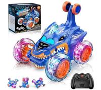 XUNIVERS Coche Teledirigido Niños,Coche Teledirigido con Giros de 360° y Luces LED,Monster Truck Coches,Mini Acrobacia Niños,Juguetes Exterior Regalo Niño Niña 3 4 5 6 Años