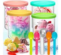 XUNIVERS Creami,Recipiente para máquina de Helados Ninja Creami,4 Unidades para Helados,Accesorios para máquina de Helados,para Nc500 Nc501 Ninja,Taza y Tapa,Apto para lavavajillas sin BPA