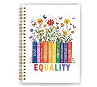 XUNLURY Cuaderno floral LGBTQ de igualdad, diario de regalos del mes del orgullo, diario de diversidad e inclusión, cuadernos en espiral de tapa dura del orgullo arcoíris LGBT, 5.5 x 8.3 pulgadas