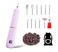 XunmotorYao Torno para Uñas Profesional 12 in 120000 RPM Lima Eléctrica Uñas Seguro LCD Kit de Manicura y Pedicura Eléctrico Profesional Nail Drill Recargable USB para Uñas de Gel,Morado