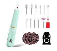 XunmotorYao Torno para Uñas Profesional 12 in 120000 RPM Lima Eléctrica Uñas Seguro LCD Kit de Manicura y Pedicura Eléctrico Profesional Nail Drill Recargable USB para Uñas de Gel,Verde