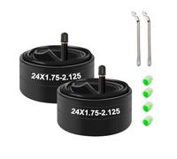 XUNNIU - Cámara de aire de 24 pulgadas, 24" x 1,75-2,125 con válvula Schrader de 32 mm, cámaras de aire para neumáticos de bicicleta compatibles con 24x1,75/1,85/1,90/1,95/2,0/2,10/2,125 para