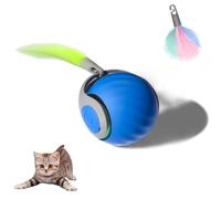 XUNNIU Pelota de juegos para gatos/perros, juguetes interactivos para gatos con cola de repuesto, bola de gato automática con rotación de 360°, juguetes para perros, con 2 modos, azul oscuro, 1 unidad