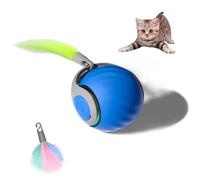 XUNNIU - Pelota interactiva para Gatos y Perros, Juguete para Gatos con Cola esponjosa, Bola de Perro Inteligente rodante 360°, Speedy Tail,Smartball Cat (Azul-1pcs)