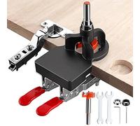 XUNTOP Bisagra Oculta Jig 35mm Jig Bisagra Oculta con Llave Allen Bisagra Agujero Perforadora con Sierra de 35 mm Perforadora de Bisagra de Doble Abrazadera para Muebles de Madera Puerta Gabinetes