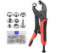 XUNTOP Herramientas de Cierre a Presión Ajustable 40pcs Botones de Presión Metalicos con Alicate de Presión para Broches de Metal en Cubiertas de Botes, Ropa, Botones de Mezclilla, Cuero, Toldos, etc.