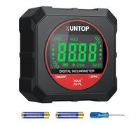 XUNTOP Inclinometro Digital 4 * 90° Transportador Digital con Base Magnética, Retención de Datos y Puesta a Cero Buscador de Ángulo IP54 Impermeable para Carpintería Construcción Mecánica Bricolaje