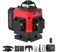 XUNTOP Nivel Laser Autonivelante Nivel Láser Verde 16 Líneas 4×360° con Control Remoto Nivelación Láser con 2 Baterías Recargables Carga Type-C para Obras de Construcción, Decoración del Hogar, DIY