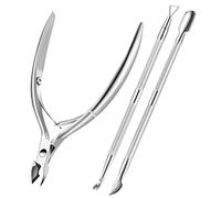 XUNXMAS Cortador de cutículas con empujador de cutículas, cortador de cutículas, cortador de tijeras y triángulo para cutículas, raspador de cutículas, cortador de cutículas duradero, herramientas
