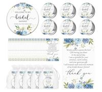 XunYee 30 juegos de recuerdos de despedida de soltera para invitados, espejos de maquillaje con diseño de flores, espejos compactos de cuero, tarjetas de agradecimiento con bolsas de organza, regalos