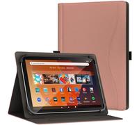 XunyLyee Funda universal para tablet Android 16 15 de 11 pulgadas, funda con soporte de visualización multiángulo con bolsillo para tablet de 9.6 a 11 pulgadas, color oro rosa