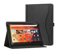 XunyLyee Universal 10 10.1 Pulgadas Tablet Funda para Android 16 15 Tablet 11 Pulgadas Carcasa, Soporte de Visualización de Ángulo Múltiple con Bolsillo para Tablet de 9.6 a 11 Pulgadas, Negro
