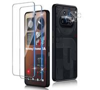 Xunzii 2 Piezas Protector de Pantalla para Nothing Phone 3a y 2 Piezas Protector de Lente de Cámara, 9H Dureza,HD Vidrio Templado, Cristal Templado-Transparente